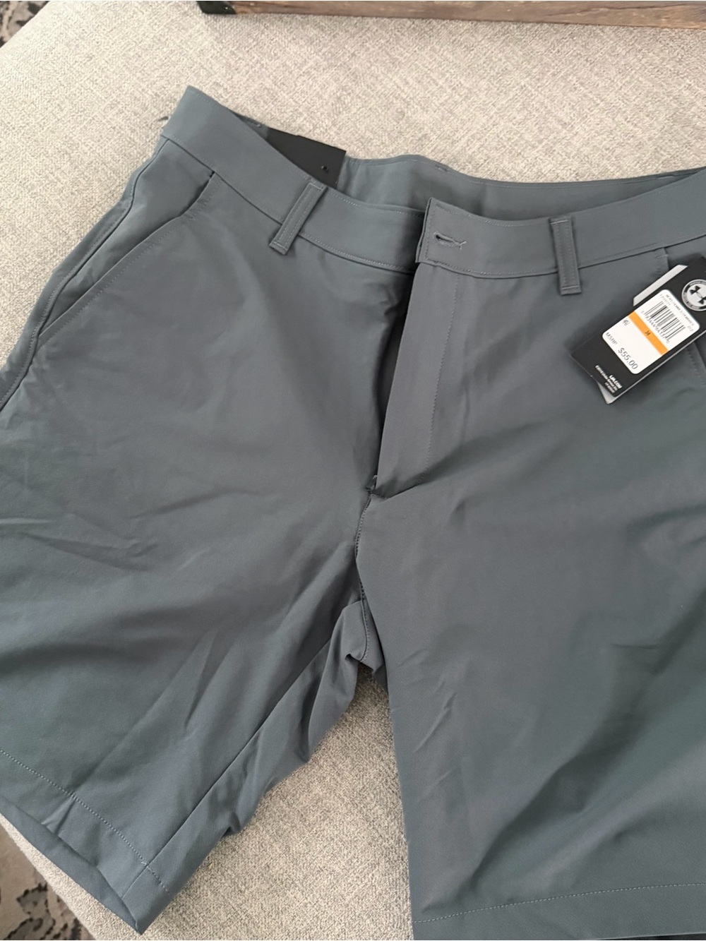 Under Armour Men's Flat Front Shorts in Charcoal Gray